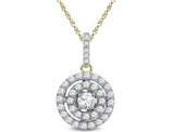 1/2 Carat (ctw Clarity I2-I3, J-K) Diamond Pendant Necklace in 10K White and Yellow Gold with Chain